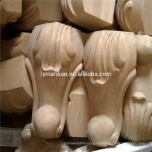 Piezas de mueble talla en madera de mesa de pata
